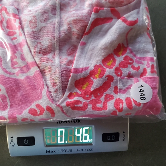 Lilly Pulitzer Duval Linenโ Top Small Coral Elephant Breathable Lightweight M - Picture 15 of 15